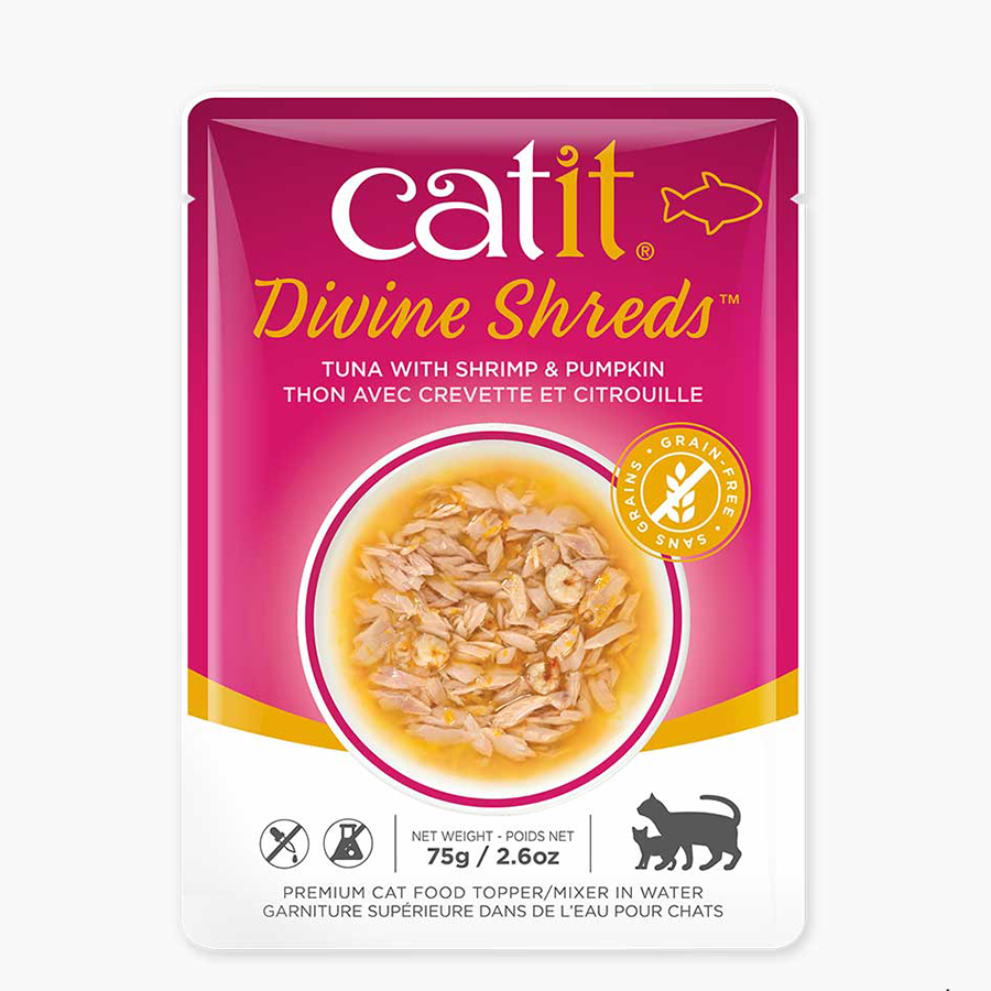Catit Divine Shreds Tuna, Shrimp and Pumpkin 2.6 OZ