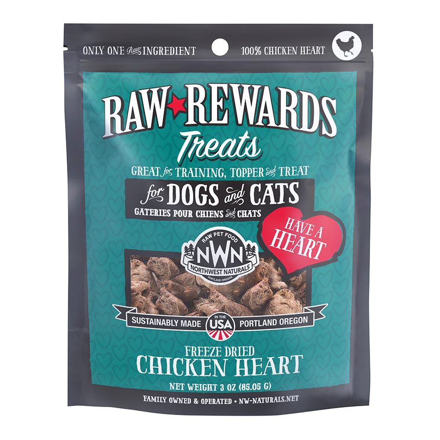 Northwest Naturals Freeze Dried Raw Rewards Chicken Heart 3 OZ