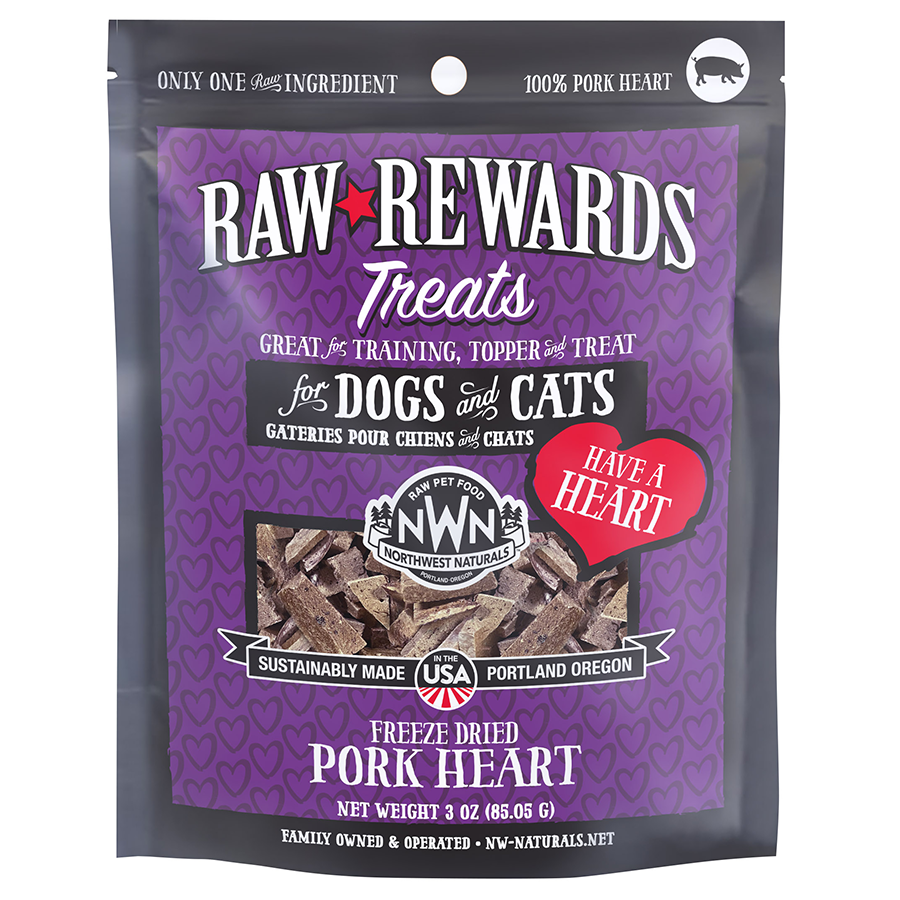 Northwest Naturals Freeze Dried Raw Rewards Pork Heart 3 OZ