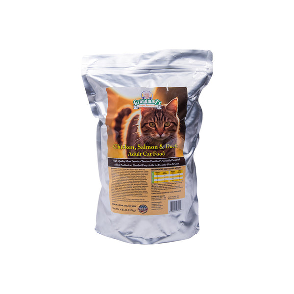 キャットフード Nezko Grandma Z's Chicken, Salmon, and Duck Adult Cat Food 4 LB