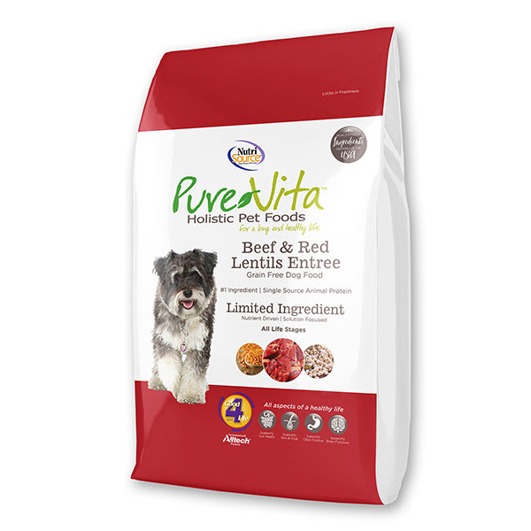 Pure Vita Dog Food Beef and Red Lentil 25 LB