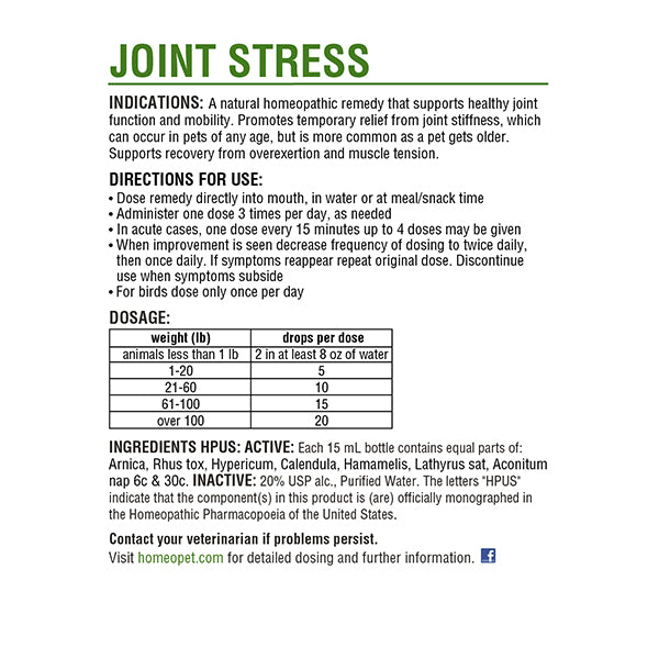HomeoPet Joint Stress 15 ML