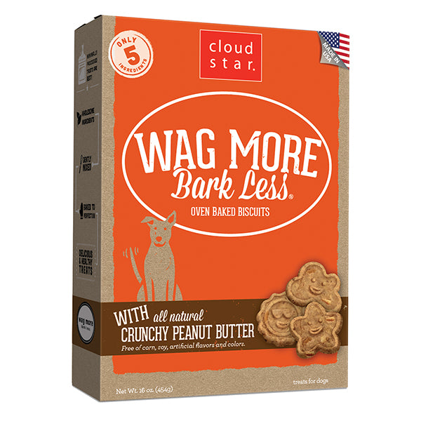 Cloudstar Wag More Bark Less Biscuits Peanut Butter 16 OZ