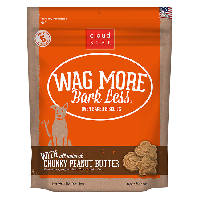 Cloudstar Wag More Bark Less Biscuits Peanut Butter 3 LB