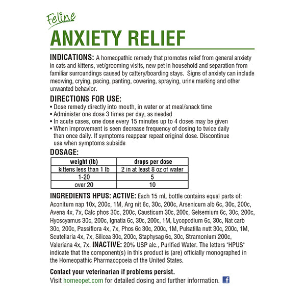 HomeoPet Anxiety Relief Feline 15 ML