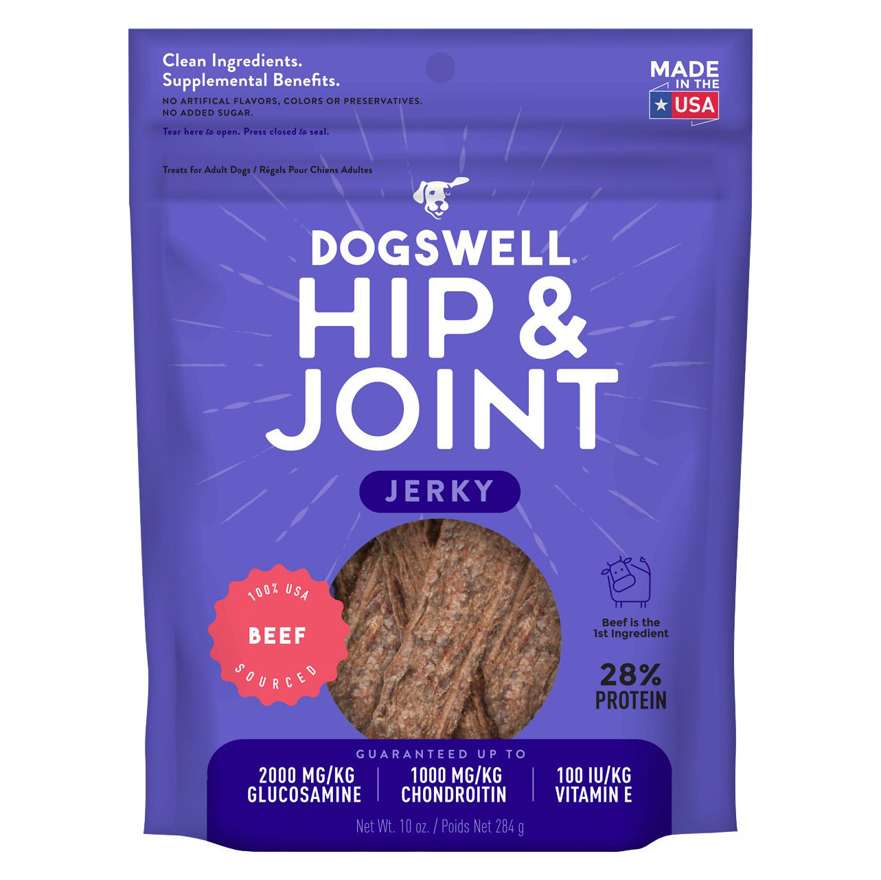 Dogswell Hip & Joint Grain Free Jerky Beef 10 OZ
