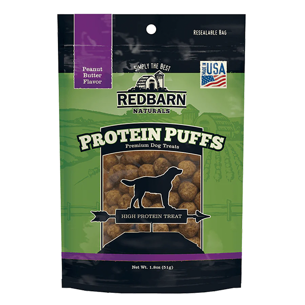 Redbarn Dog Treat Protein Puffs Peanut Butter 1.8OZ