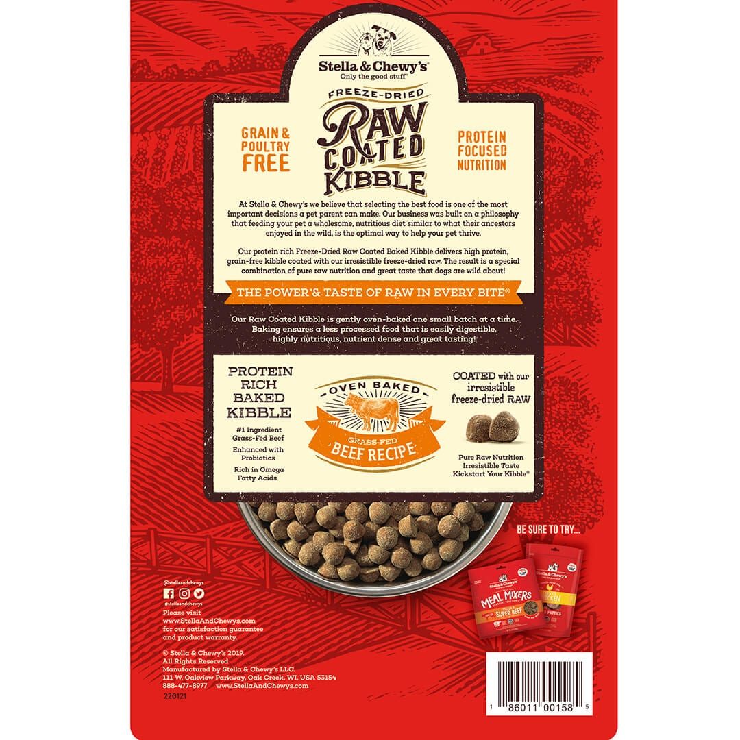 Stella and Chewy's Freeze Dried Raw Coated Beef Kibble 22 LB
