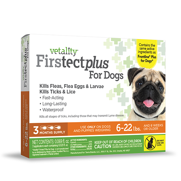 Vetality Firstect Plus for Dogs 6-22 LB 3-Dose