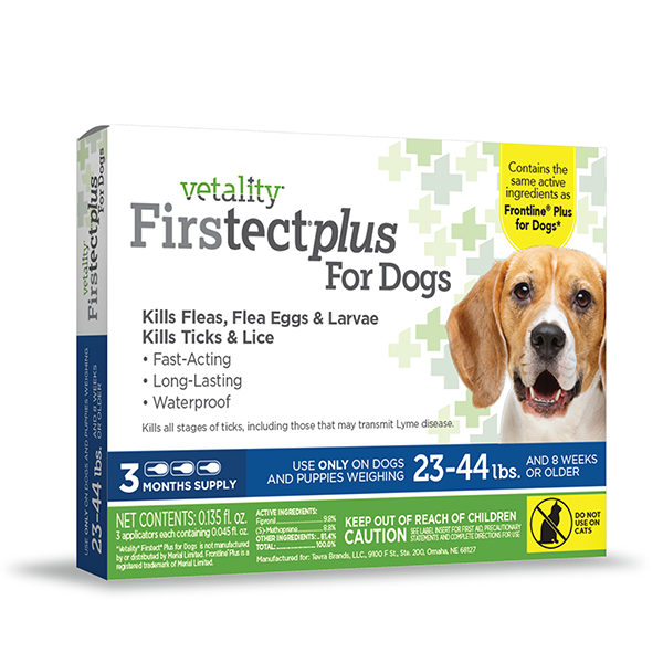 Vetality Firstect Plus for Dogs 23-44 LB 3-Dose