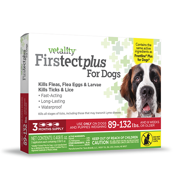 Vetality Firstect Plus for Dogs 89-132 LB 3-Dose