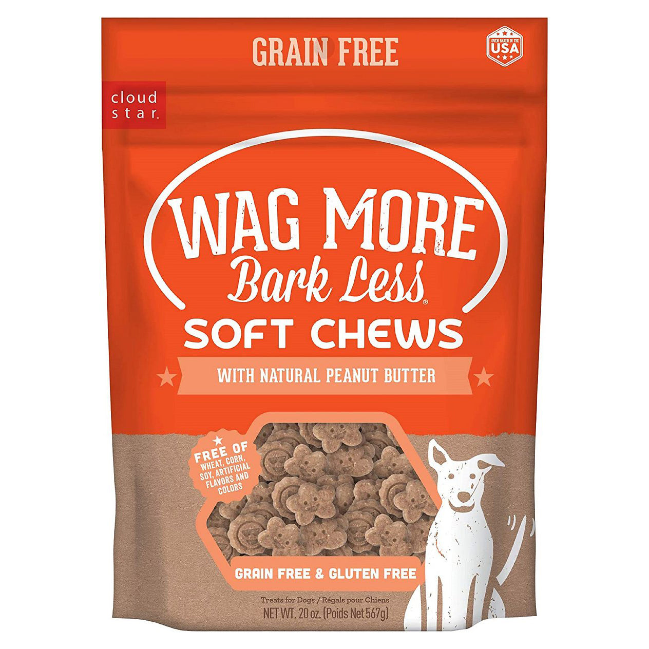 Cloud Star Wag More Bark Less Soft & Chewy Peanut Butter 20 OZ